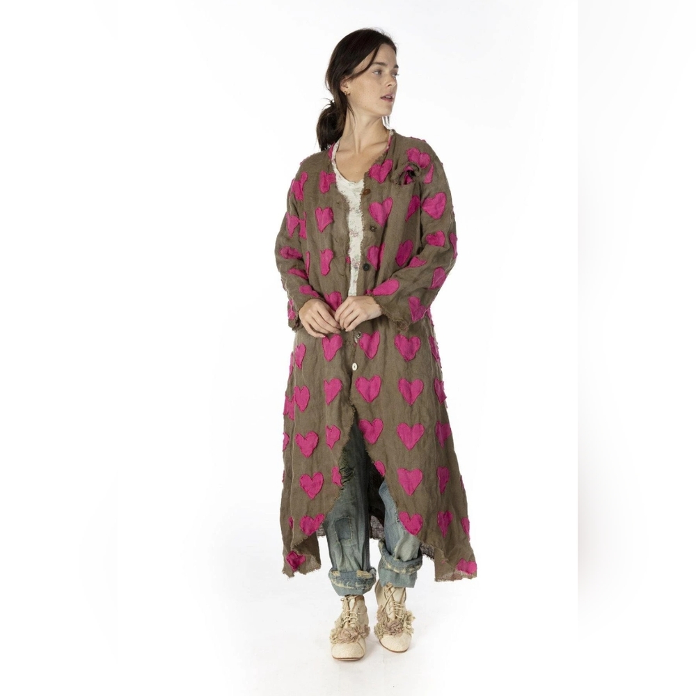 Magnolia Pearl Heart Appliqué Emery Coat - EUC